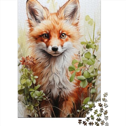 1000-teiliges Puzzle für Erwachsene und Teenager, Tier-Fuchs-Puzzle, Holzpuzzle für Erwachsene, Entspannungspuzzle, Spiele, Denksportaufgabe, 75 x 50 cm