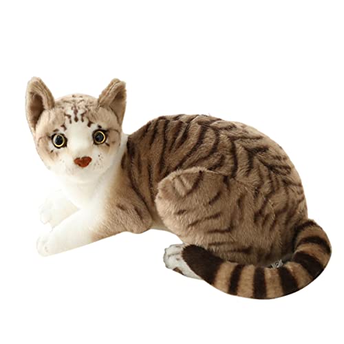 DANAIM Siamesische Katze, Stofftier, Plüsch, Bauchlage, Kurzhaarkatze, Plüsch, Kätzchen, Plüschtier, Haustiere, Plüsch, Weiche Puppen, Geschenke for Kinder, Geburtstag, Weihnachten(Gray,28cm)