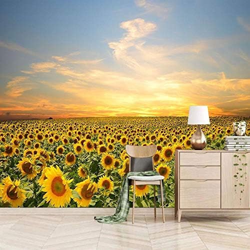 XLMING Gelbe Sonnenblume Dekoration 3D Tapeten Home Esszimmer Sofa Schlafzimmer Wohnzimmer TV Hintergrund-150cm×105cm