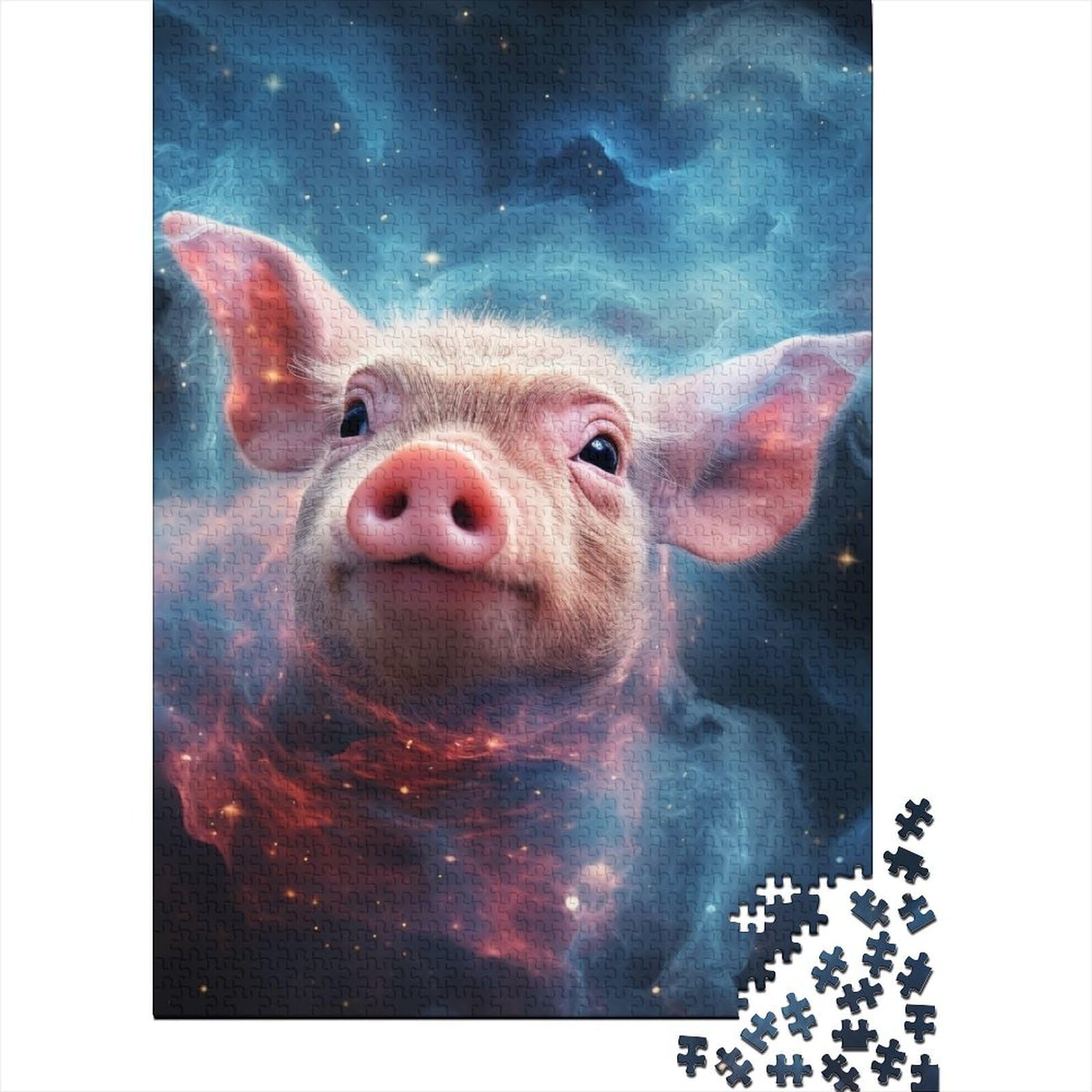 Galaxies Pigs Holzpuzzle für Erwachsene, 500 Teile, für Erwachsene, schwierige Puzzles zum Stressabbau, zum Zeitvertreib zu Hause 20,47x14,96 Zoll