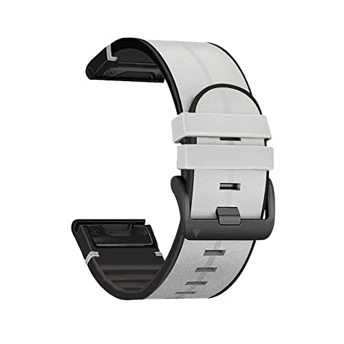 NEYENS 26 x 22 mm Uhrenarmband für Garmin Fenix 7X 6X 5X Plus 3HR Silikon-Leder-Schnellverschluss-Armband für Fenix 6 7 5 935 Watch, 22 mm, Achat