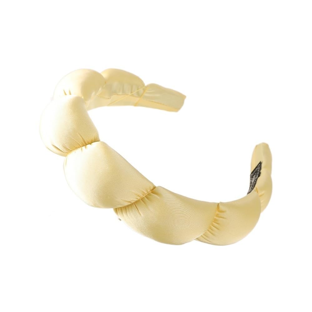 Großes breites Twist-Schwamm-Stirnband, gepolsterte Haarreifen for Frauen und Mädchen, gewelltes geflochtenes Haar-Accessoire (Color : 3122A(Satin), Size : One size)