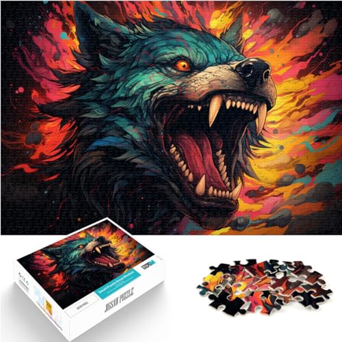 Puzzles für farbenfrohe, Puzzles mit dem bösen Wolf, 1000 Teile, jedes Teil ist einzigartig – anspruchsvolles, unterhaltsames Spiel für die ganze Familie, 1000 Teile (50 x 75 cm)