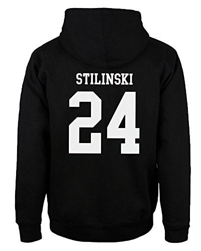 Lässiges modisches Kapuzen-Sweatshirt für Herren, mit Wolfs-Motiv, 24 Teen Stilinski., Schwarz Stilinski 24, XL