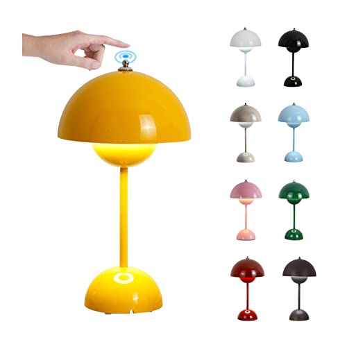 LED Flowerpot Tischlampe Kabellos mit Akku, Touch Dimmbar Flowerpot Lamp Pilz Lampe ​mit 3 Helligkeitsmodi, Dekorative Retro Schreibtischlampe für Schlafzimmer, Büro, Wohnzimmer ( Size : USB-Touch , C