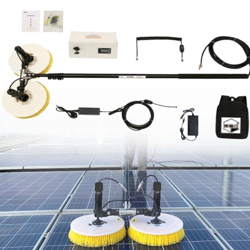 Elektrisches Reinigungswerkzeug für Solarmodule,Bürste für elektrische Reinigungsgeräte für Photovoltaikmodule,Doppelte Stromversorgung: Lithiumbatterie + 110V/220V Wechselstromversorgung,5.5M