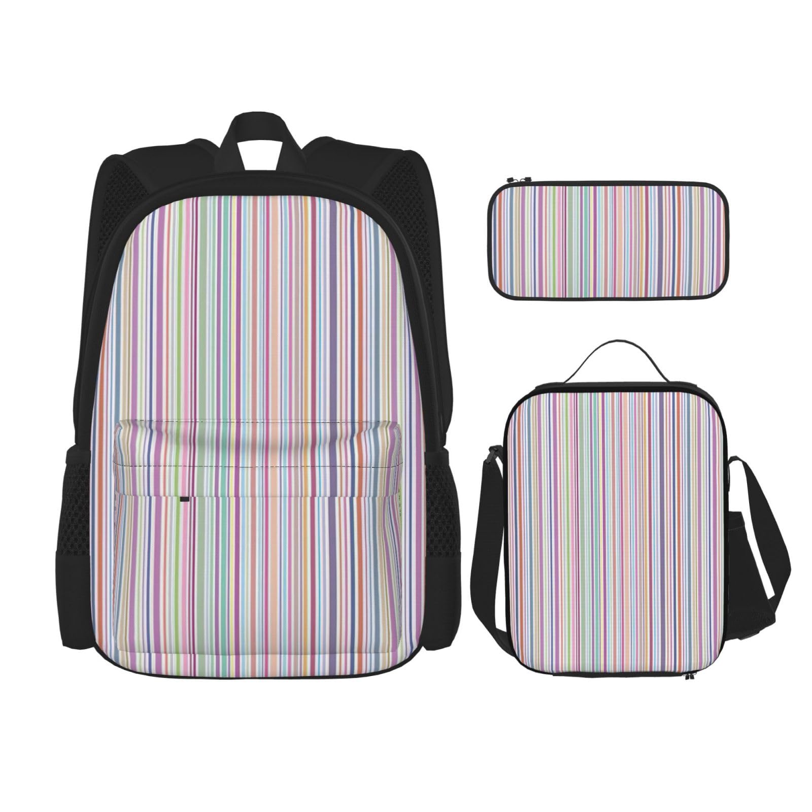 WURTON Schulrucksack 3 in 1 Büchertasche Set mit Brotdose Federmäppchen Reise Laptop Daypacks