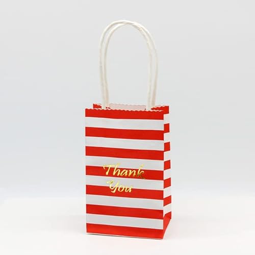 STÜCKE Papiertüten mit Griff Kraft Geschenktüte Verpackung Süßigkeiten Plätzchen Verpackung Hochzeitsfeier Goodie Bags Süßigkeiten Kleine Schleife-5 STÜCKE Bronzing Red,15x21x8cm