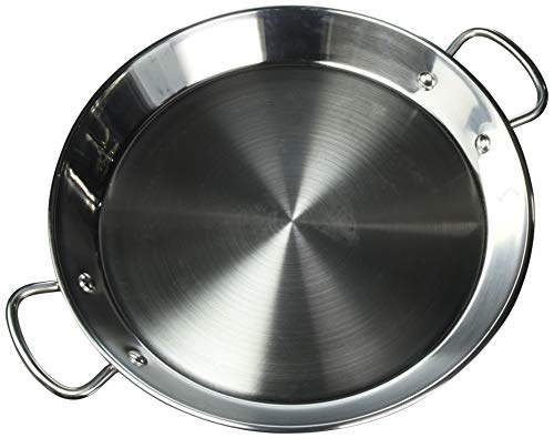 Guison Paella-Pfanne aus Edelstahl mit Sandwichboden, silber, 32 cm