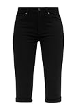 QS Damen 2144124 Capri Denim Slim Fit, schwarz 9999, 44