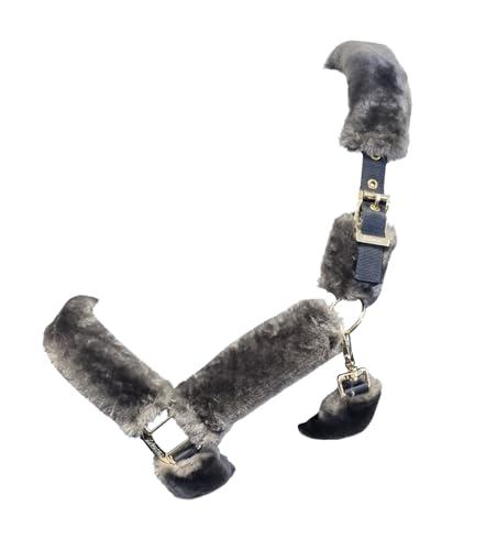 Bucas Show-Line Full Fur Halfter, X-Full, navy/grey