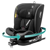 BABYAUTO - i-Size AITANA GR. 0+/1/2/3 bis 36 kg oder 150 cm – Alter: 0 bis 12 Jahre – drehbar – Stützfuß – Zurücklehnen 18 kg – ISOFIX Farbe: Schwarz/Anthrazit