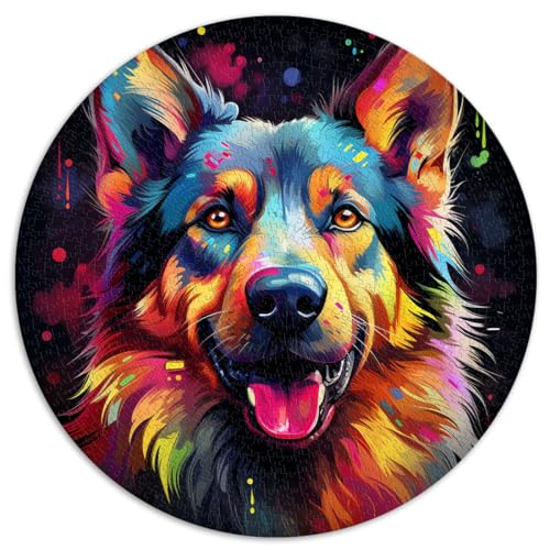 Puzzle Deutscher Schäferhund Puzzle 1000 Teile 26,5x26,5 Zoll Spiel Spielzeug für Familienpuzzle Geschenk als Geschenk für die ganze Familie und die