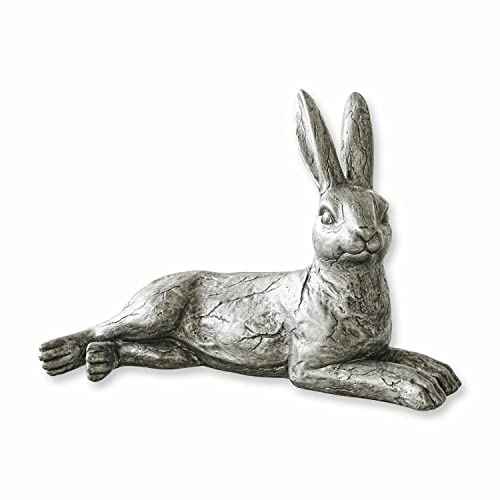 Loberon® Hase Fiorentin, Polyresin, H/B/T ca. 23.5/15/32 cm, Silber