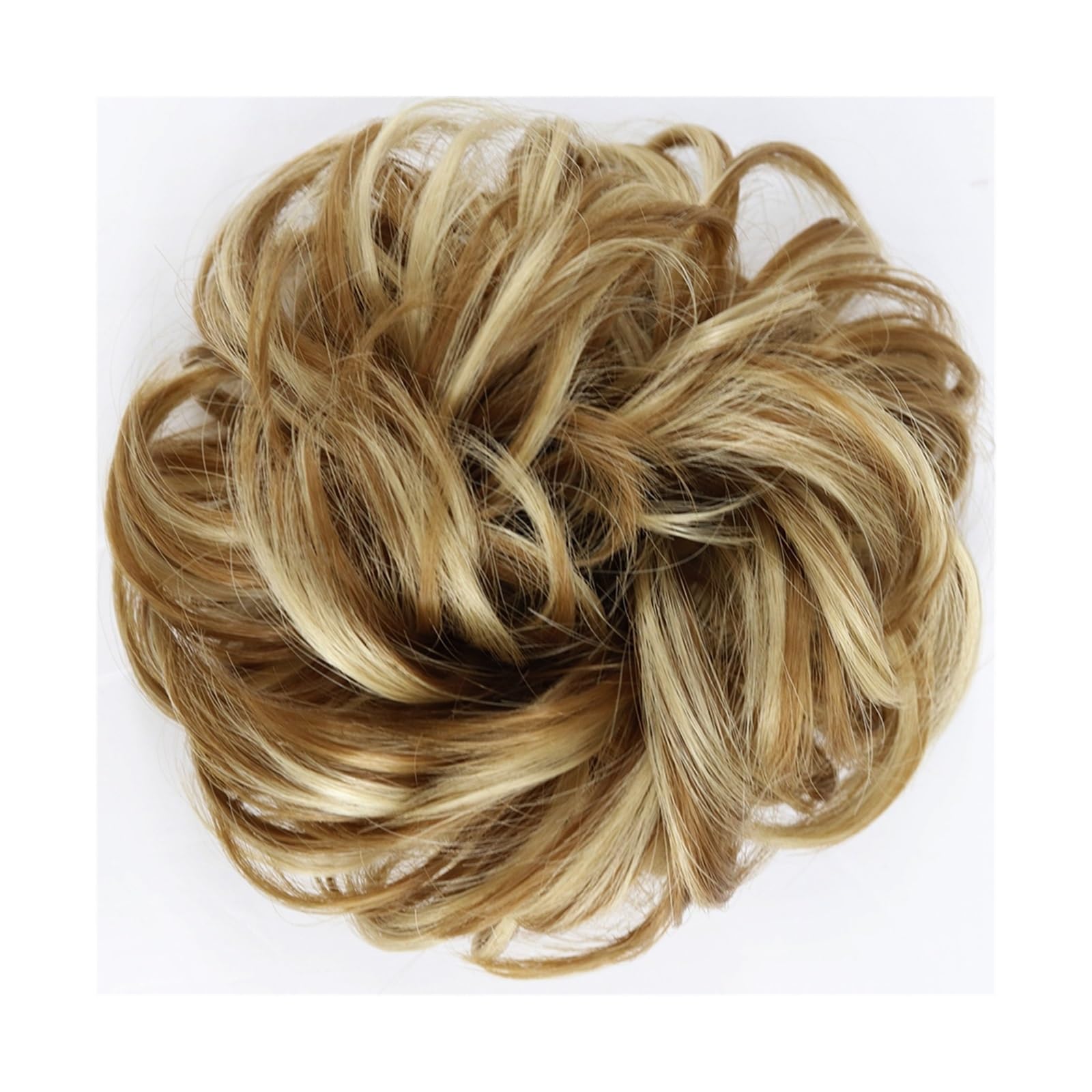 Haarteile Haarknoten Synthetischer Haarknoten, unordentlicher Chignon, Pferdeschwanz, Haarverlängerung, elastisches Gummiband, Haargummis for Frauen, blond, braun, gewellter Dutt Brötchen Haare(Q-22H2