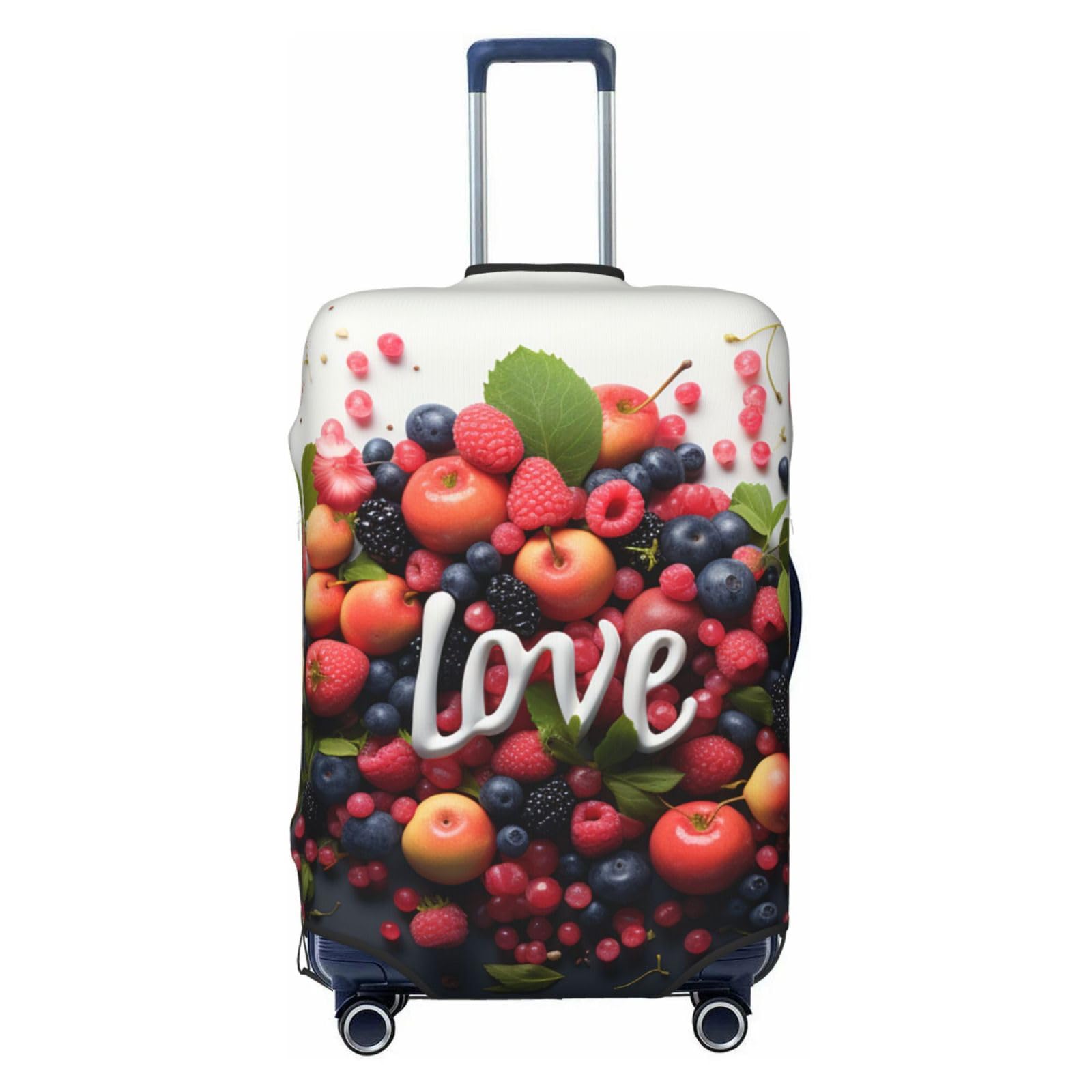 CSGJMYGS Love Fruit Gepäckhüllen für Koffer, waschbar, modisch, dehnbar, kratzfest, passend für 45,7 - 81,3 cm große Gepäckstücke, Größe XL, Schwarz, Schwarz , XL