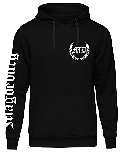 UGLYSHIRT Magdeburg über Alles Herren Kapuzenpullover | Magdeburg Pullover - Trikot Ultras Sport Hoodie | Schwarz (L)