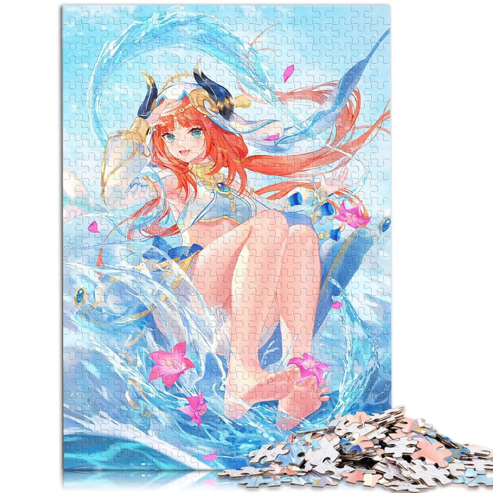 Spielzeug-Puzzle Genshin Impact Nilou 1000-teiliges Puzzle für Erwachsene, Holzpuzzle, Familienspiel, Stressabbau, schwieriges Herausforderungspuzzle, 1000 Teile (50 x 75 cm)