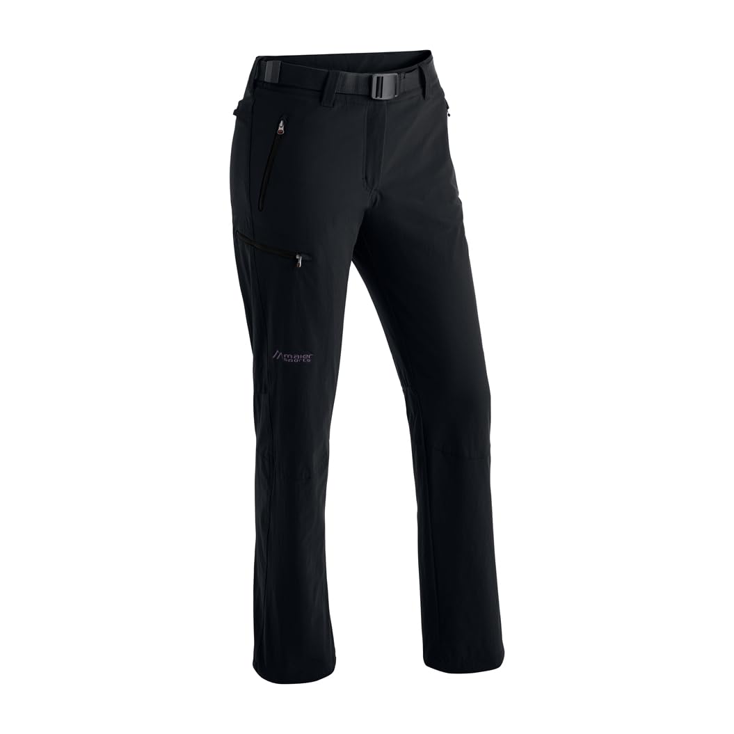 Maier Sports Rechberg, Damen Wanderhose, Wasserabweisende Outdoorhose für Trekking und Hiking, PFC-frei, mSTRETCH pro 4 & Dryprotec, Schwarz, 22 (W35/L30)