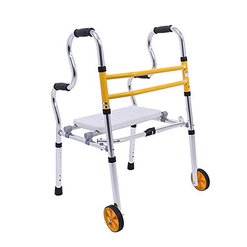 Faltbarer Rollator für ältere Menschen mit Rädern und Sitz, zusammenklappbar, leicht, Mobilitätshilfe, verstellbare Höhe, Tragfähigkeit, 190 kg Teilen