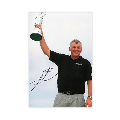 biegzc Photographie Signée Darren Clarke Golf En Édition Limitée + Autogramm Zertifikat auf Leinwand, Wandkunst, Dekordruck, Gemälde für Wohnzimmer, Schlafzimmer, Dekoration, 50 x 75 cm