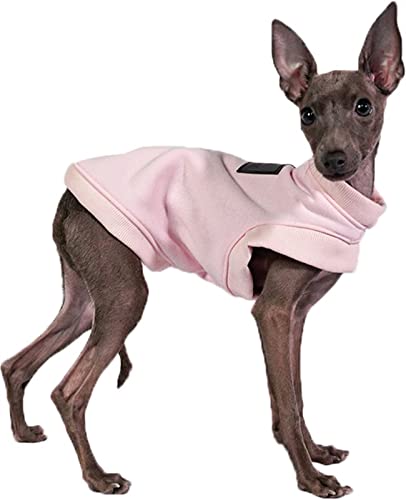 Hundemantel Fleece Winter Warme Sportweste Runder Kragen Leichte Hundekleidung für Windhunde, Whippet, Lurcher, Deutsche Dogge, Pharaoh Hound, Bedlington Terrier (Farbe : Pink, Größe : XL)