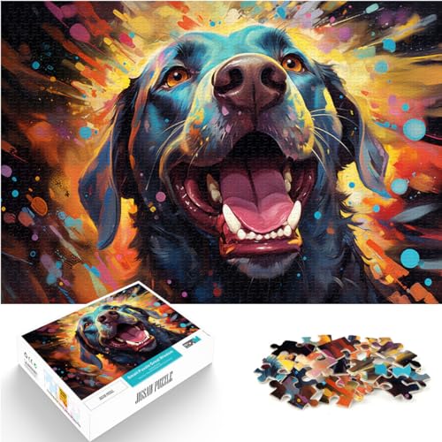 Puzzlespiele, farbenfroher Psychedelischer Haustierhund, 1000 extragroße Teile, anspruchsvolles, unterhaltsames Spiel für die ganze Familie, 1000 Teile (50 x 75 cm)