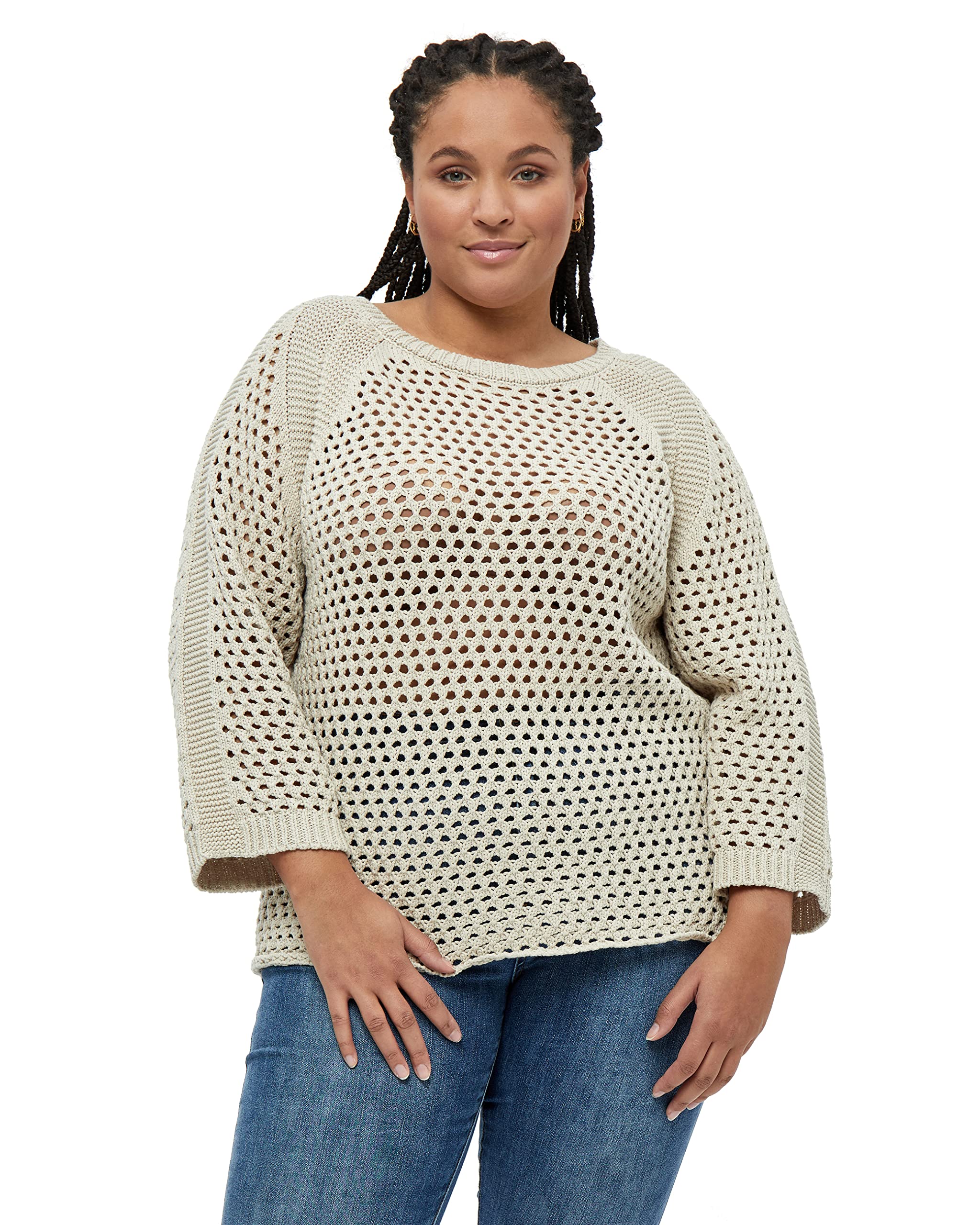 Peppercorn Miriam Raglan Stricken Kurve | Pullover Damen In Beige | Frühling Pulli Damen | Größe 48