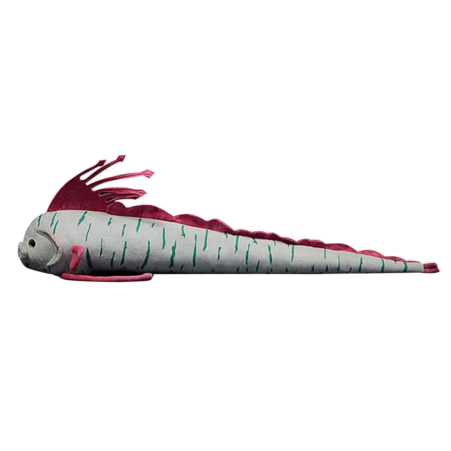 DANAIM 26-Zoll-Oarfish-Plüschtier, Graues Oarfish-Bandfisch-Chimären-Stoffspielzeug, Weiches Meerestier, König des Herings, Meerestierspielzeug, Geschenkspielzeug for Kinder