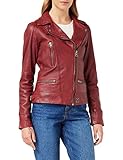 Oakwood Damen Jacke Echtleder 62065 Rot-Rouge (Feu), Herstellergröße: XL