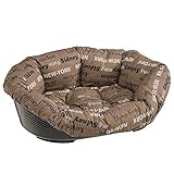 Ferplast Hundebett Hundesofa Katzenbett Hundematte Sofa' 10 Kunststoffkorb mit Waschbarem Gepolstertem Hundekissen, 96 x 71 x h 32 cm.