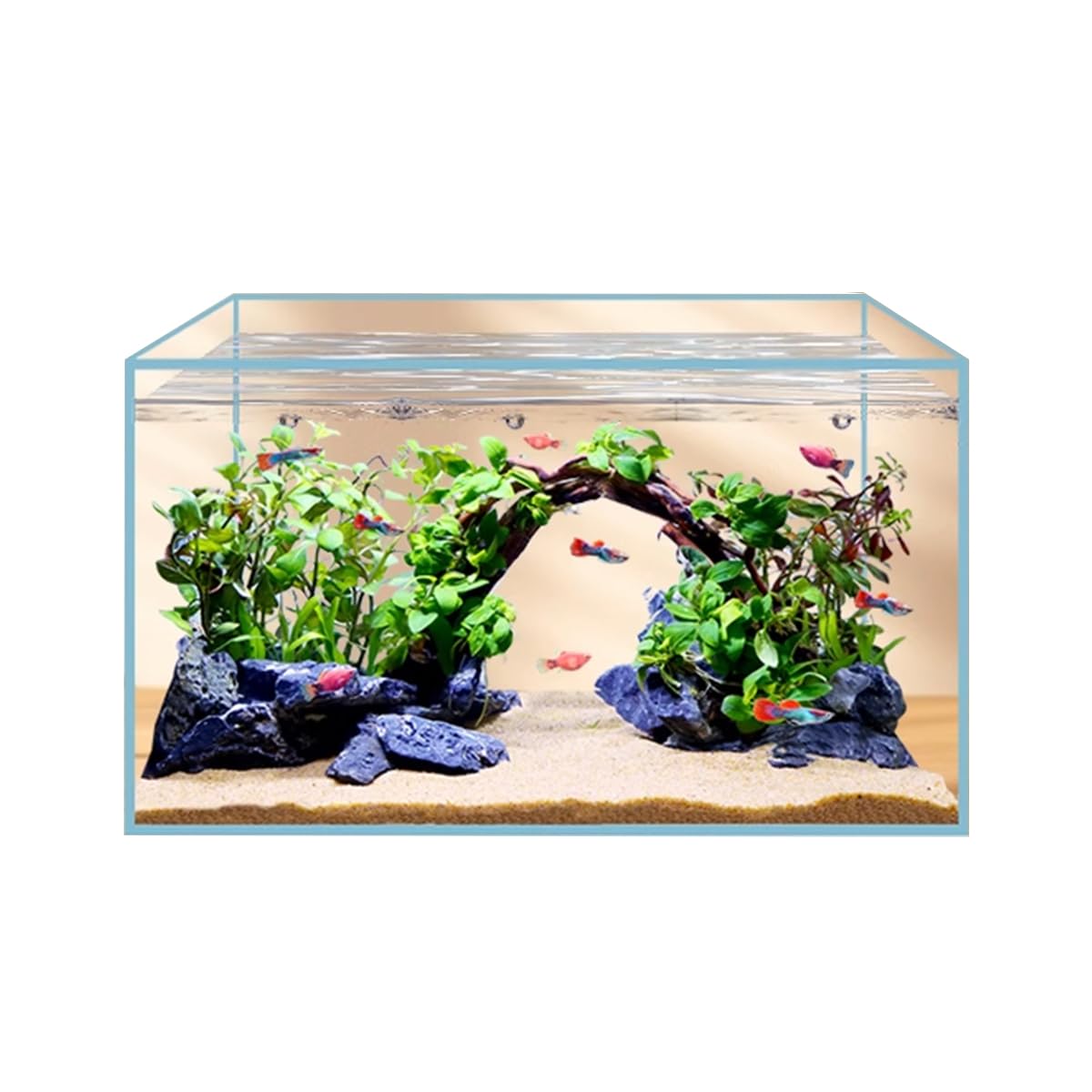 Kleines Aquarium,Starter Aquarium, 41/45/56 Liter - Extra klares Glasgehäuse - Aquarium for Goldfische oder als Schildkrötenaquarium for Wasserschildkröten mit gleich großer Aquariummatte(50x30x30)