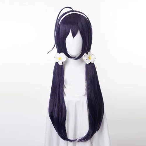 WCCNKK Anime Cosplay Perücke, Bungo Stray Dogs Izumi Kyouka Perücke, Langes Blau-Lila Haar Mit Verzierung, Mit Perückenkappe, Für Party Alltag Halloween Perücke Cosplay, Anime-Geschenk