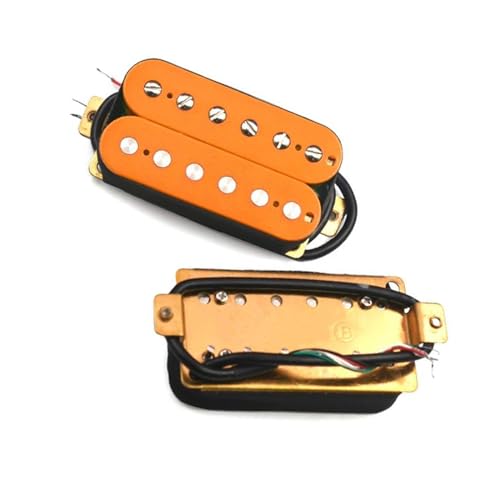 Gitarren-Tonabnehmer Doppelspulen-Humbucker Für E-Gitarre, Tonabnehmer Für E-Gitarre, Steg- Oder Hals-Tonabnehmer (Color : Orange Neck Bridge)