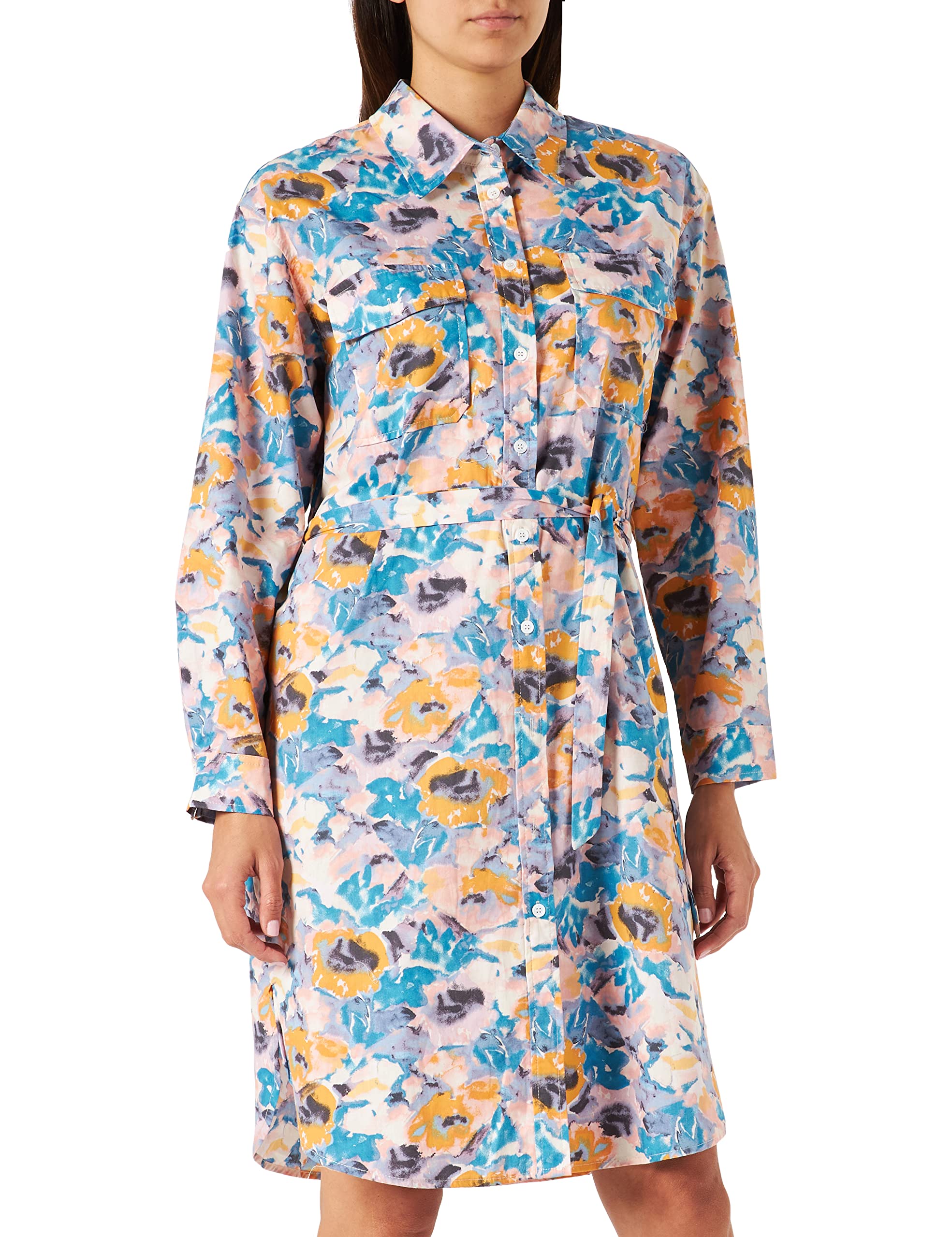 Peppercorn ,Women's ,Damina Shirt Dress Curved, 0065P Ant. White Print ,24