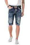 Cipo & Baxx Herren Shorts Kurze Hose Bermuda Denim Jeanshose Freizeitshorts CK268 Blau W40