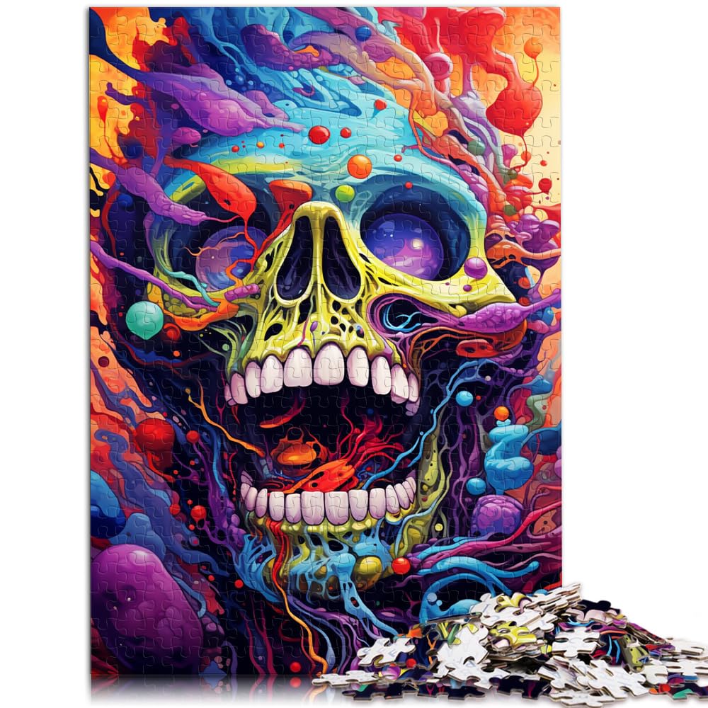 Puzzle für psychedelische, farbenfrohe Monster, 1000-teiliges Puzzle für Erwachsene, Holzpuzzle zum Stressabbau, schwierige Herausforderung, 1000 Teile (50 x 75 cm)