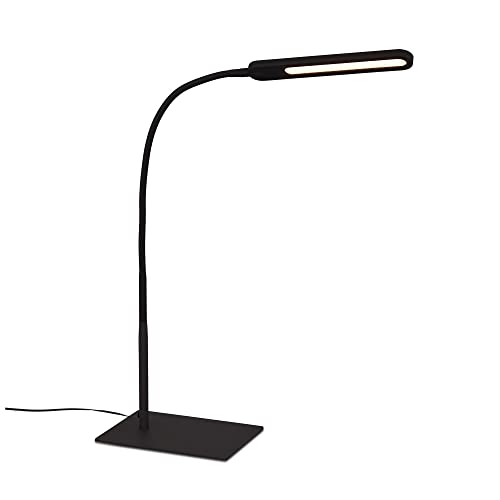 Briloner Leuchten - LED Klemmleuchte, Klemmlampe mit Touchfunktion, dreh- und schwenkbar, in Stufen dimmbar, Farbtemperatursteuerung, Bürolampe 8 Watt, 600 Lumen, Schwarz, max. 1100mm (L)