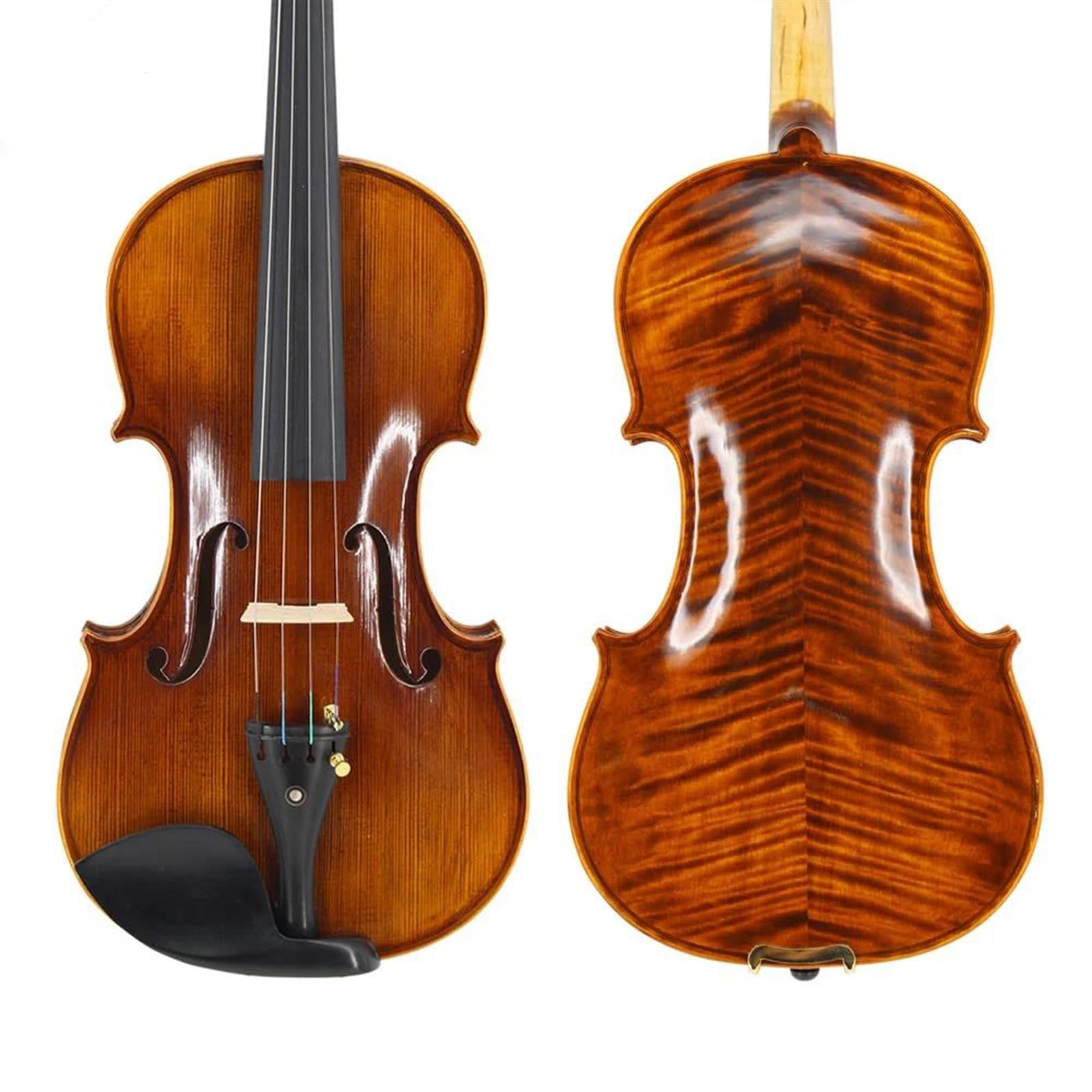 Geige Handgefertigte Violine in voller Größe, Lack, geflammter Ahorn, antike Fichtenplatte, Ebenholz, Violine 4/4