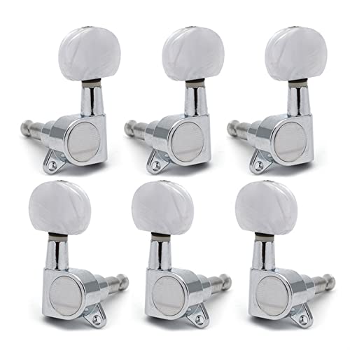 Gitarren Stimmwirbel Chrome Oval Form Linker Und Rechter Gitarren-Tuning-Pegs-Tasten Tuner-Maschinenkopf Für E-Gitarre (Color : 3R3L)