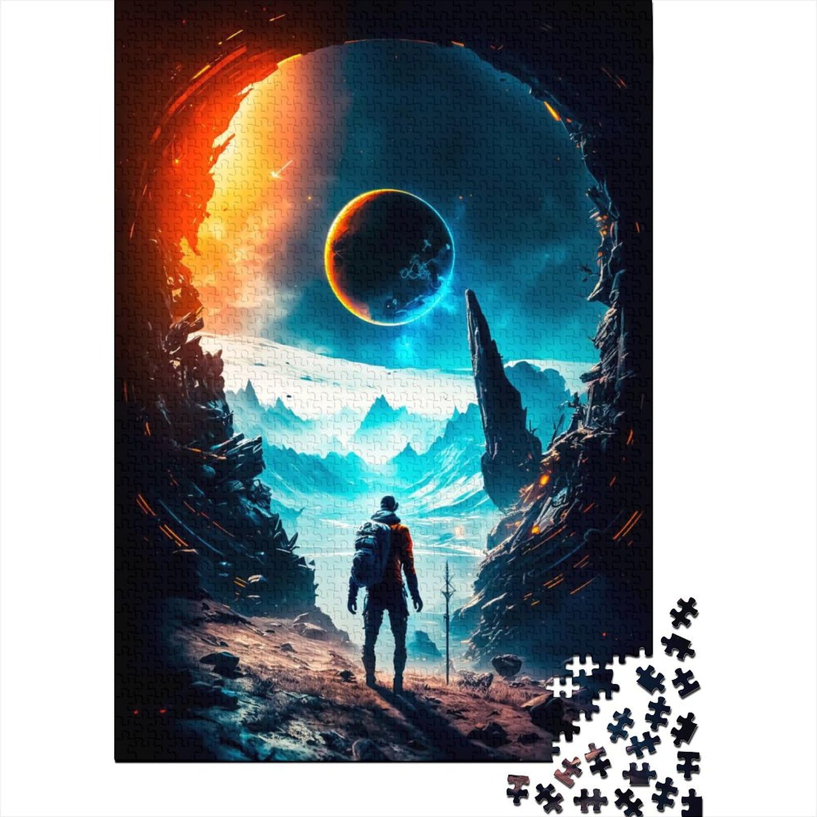 1000-teiliges Puzzle für Erwachsene, Puzzle-Geschenke „Space Climber“, Holzpuzzle für Erwachsene, Spielspielzeug für Erwachsene, Familienpuzzle-Geschenk (29,53 x 19,69 Zoll)