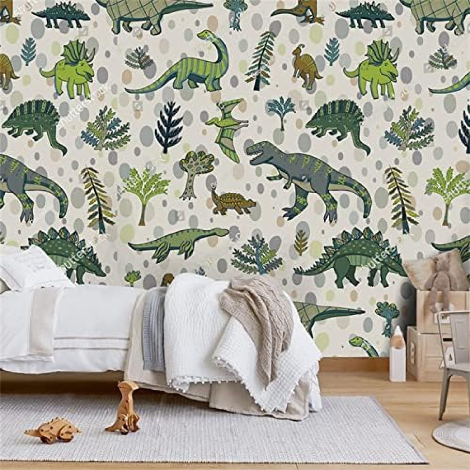 XLMING Dinosaurier Cartoon 3D Tapete Wohnzimmer Sofa Schlafzimmer Esszimmer Home Dekoration Wand-250cm×170cm