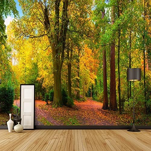 XLMING Grüner Wald Naturlandschaft 3D Tapete Home Dekoration Wohnzimmer Sofa Schlafzimmer Tv Hintergrund Wand-400cm×280cm