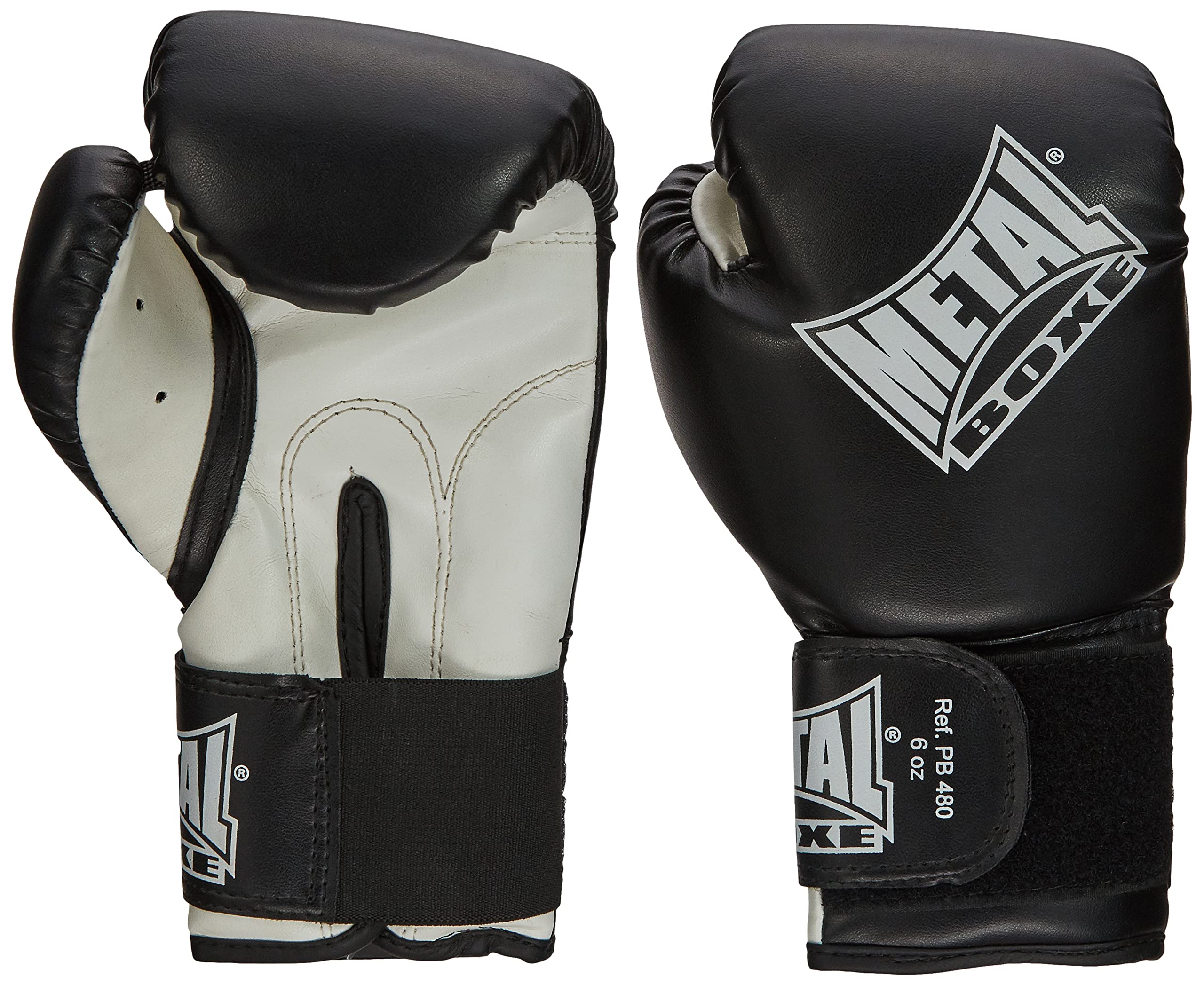 METAL BOXE Mixte Initiation Gants de boxe, Noir, 6 oz EU