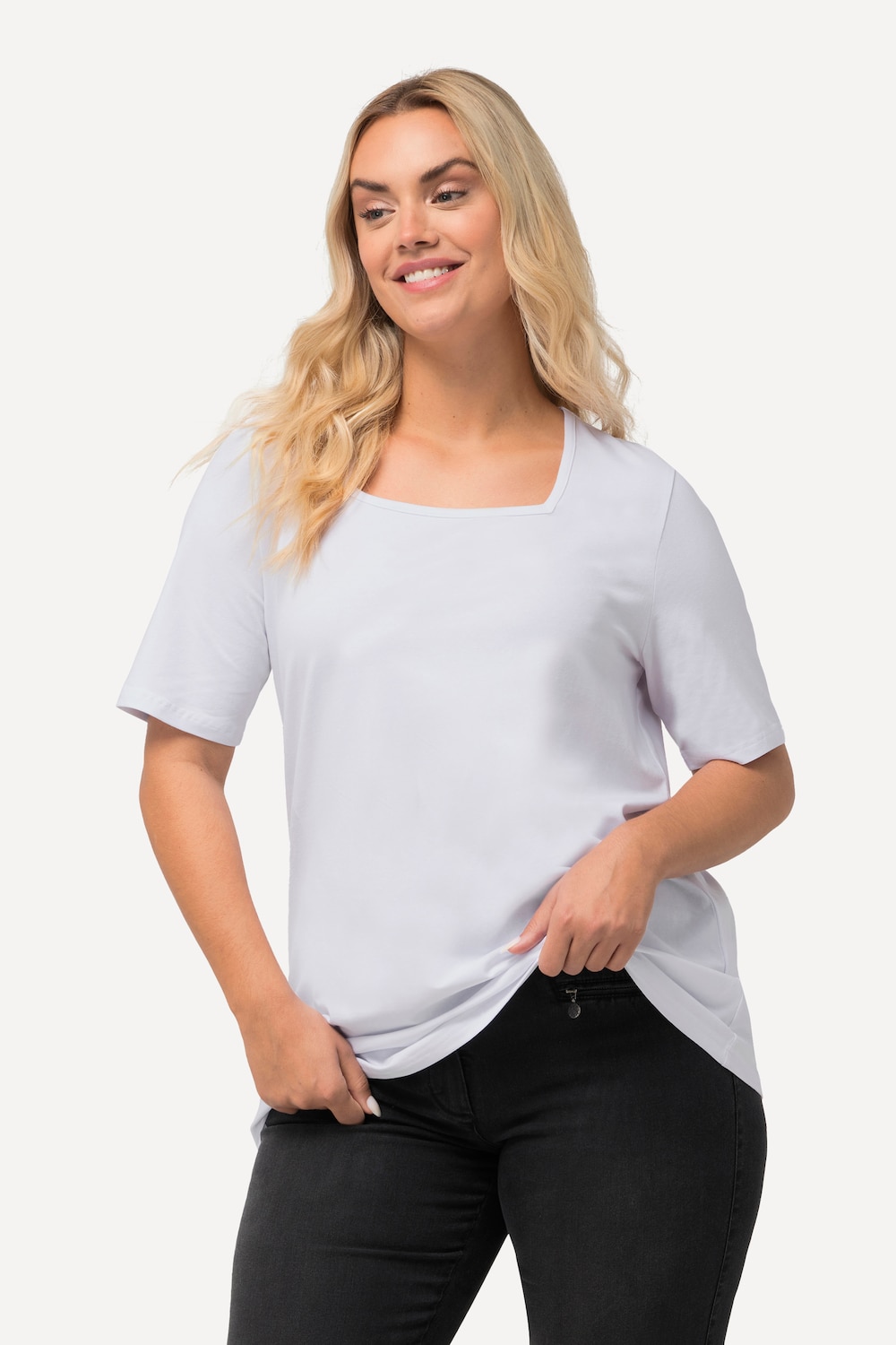 Große Größen T-Shirt, Damen, weiß, Größe: 62/64, Baumwolle, Ulla Popken