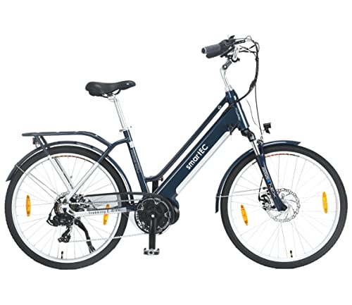 smartEC TrekX-MD Trekking Pedelec E-Bike 26 Zoll Elektrofahrrad, leistungsstarker Mittelmotor mit Samsung Li-Akku 14AH, 7 Gänge, max. Fahrunterstützung bis 25 km/h