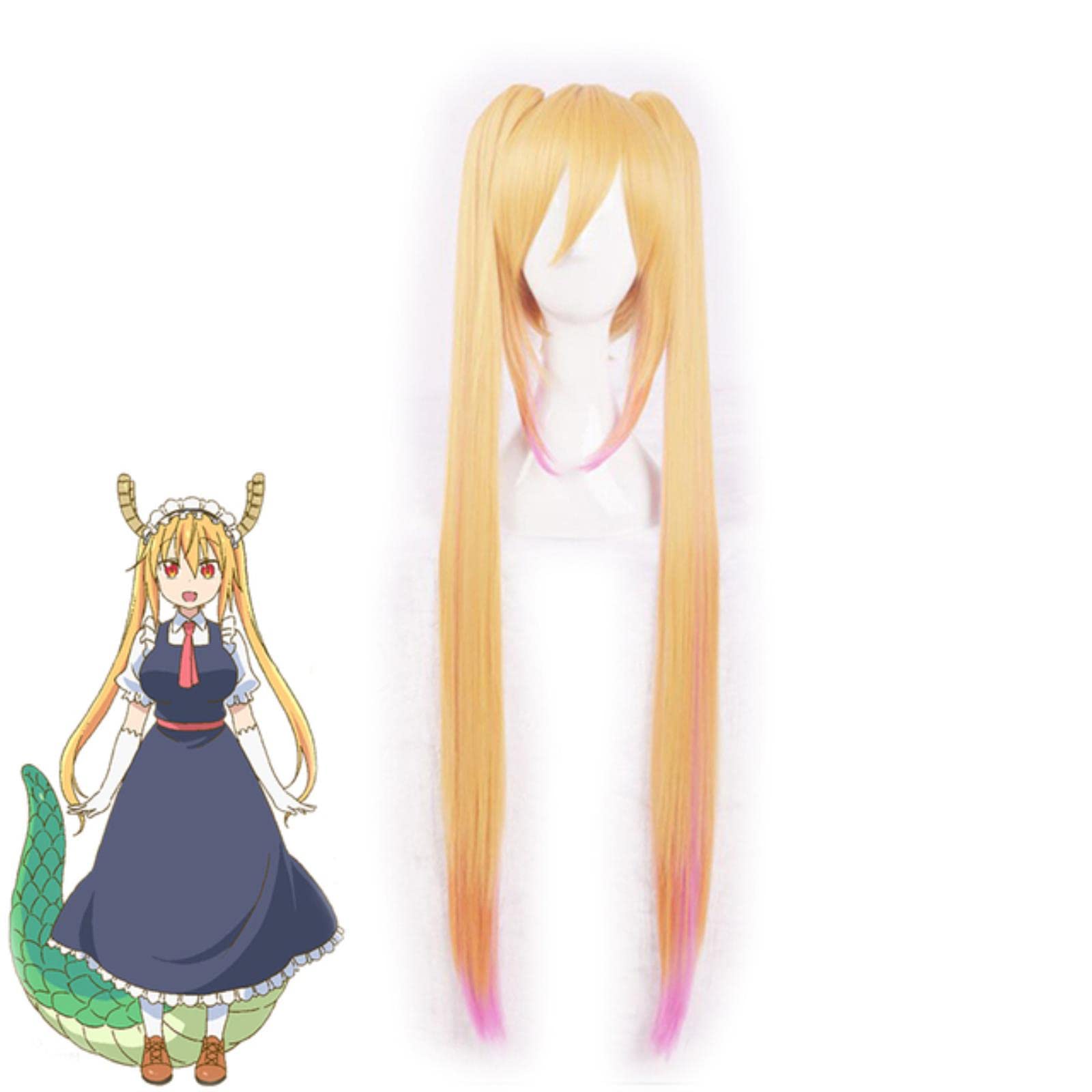 JGZGCG Anime Toru Cosplay Kostüm Miss Kobayashi's Dragon Maid Toru Perücke und Kleid Dragon Tail Zubehör Halloween Karnevalskostüme