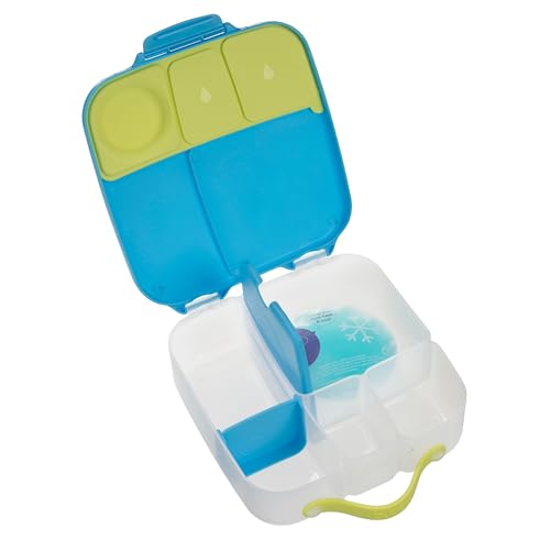 b.box Lunchbox mit blauem Schiefer für Kinder, Silikon-Lebensmittelbehälter mit verstellbaren Trennwänden (Ocean Breeze)