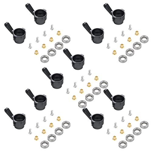 SICOSALT 5X Metalllenkbecher Turn Cup Kit für C14 C24 C34 C44 B14 B1 B16 B24 B36 MN D90 D91 MN99S RC Autoteile, Schwarz