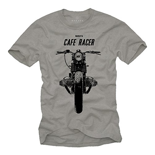 Cafe Racer T-Shirt Boxer Twin Motorrad grau Herren Größe XXL